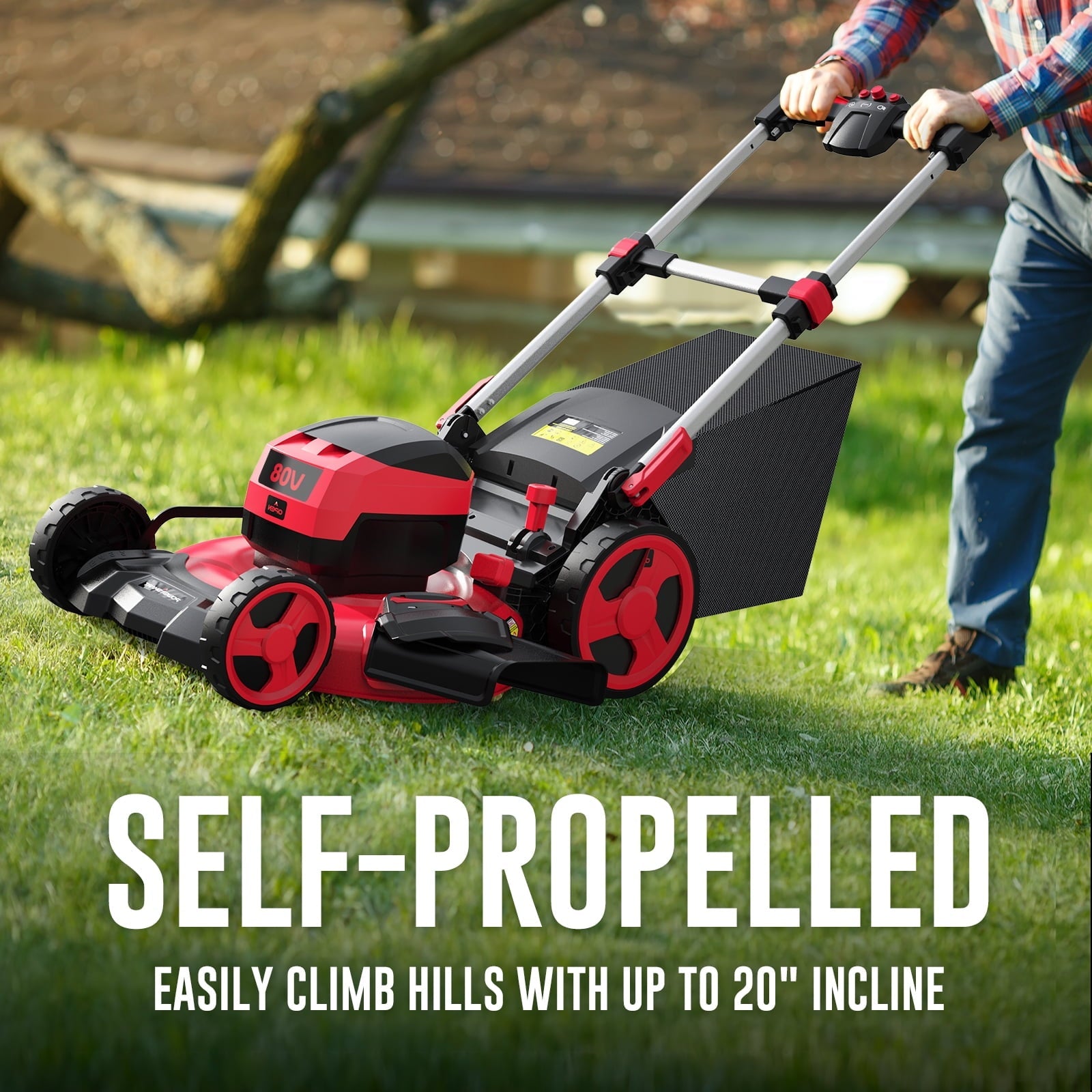80V 21-inch Self-Propelled  Cordless Lawn Mower with 6.0Ah Battery and Charger