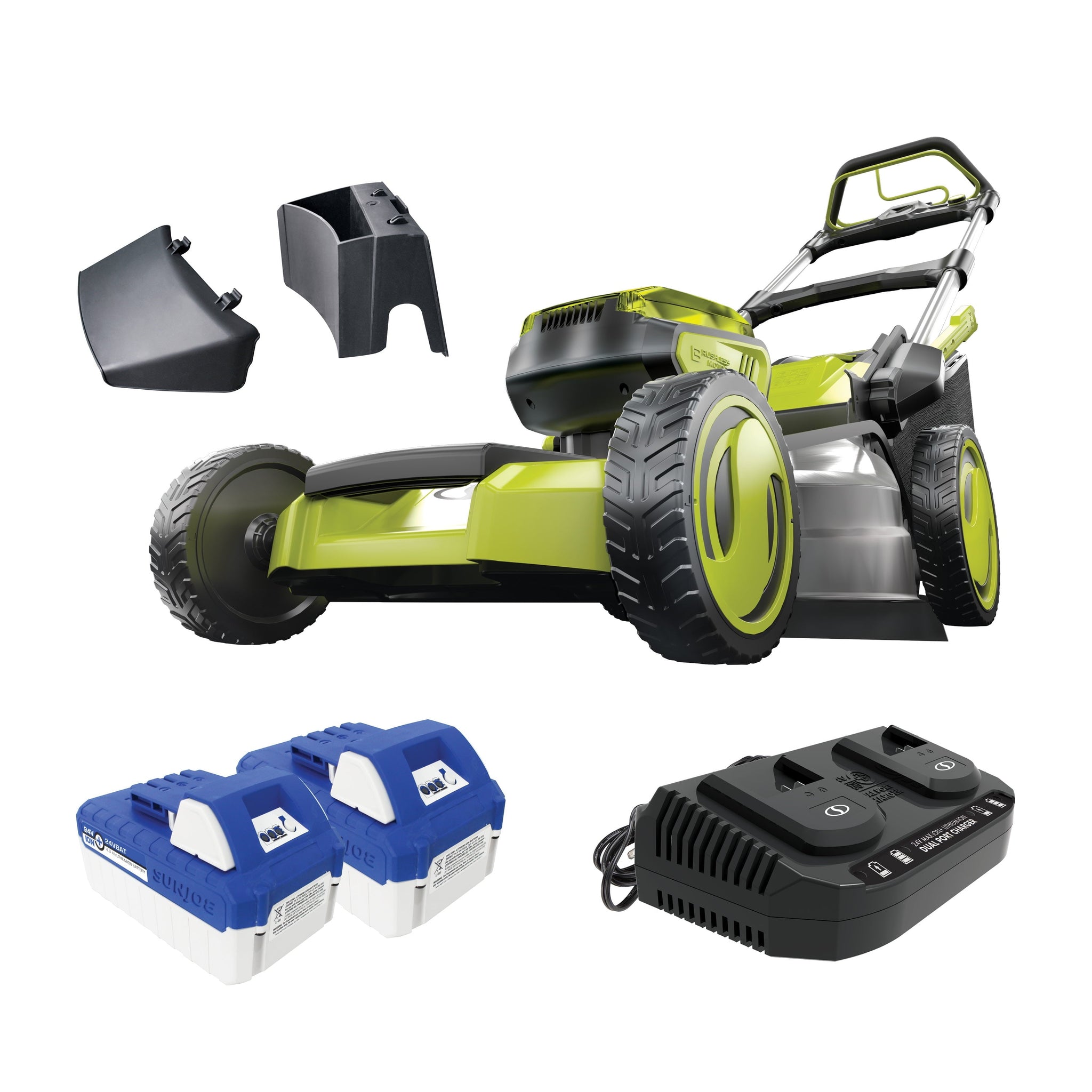 48V Cordless 20" Self-Propelled Lawn Mower, 7-Position, 2 x 4.0-Ah Batteries & Charger