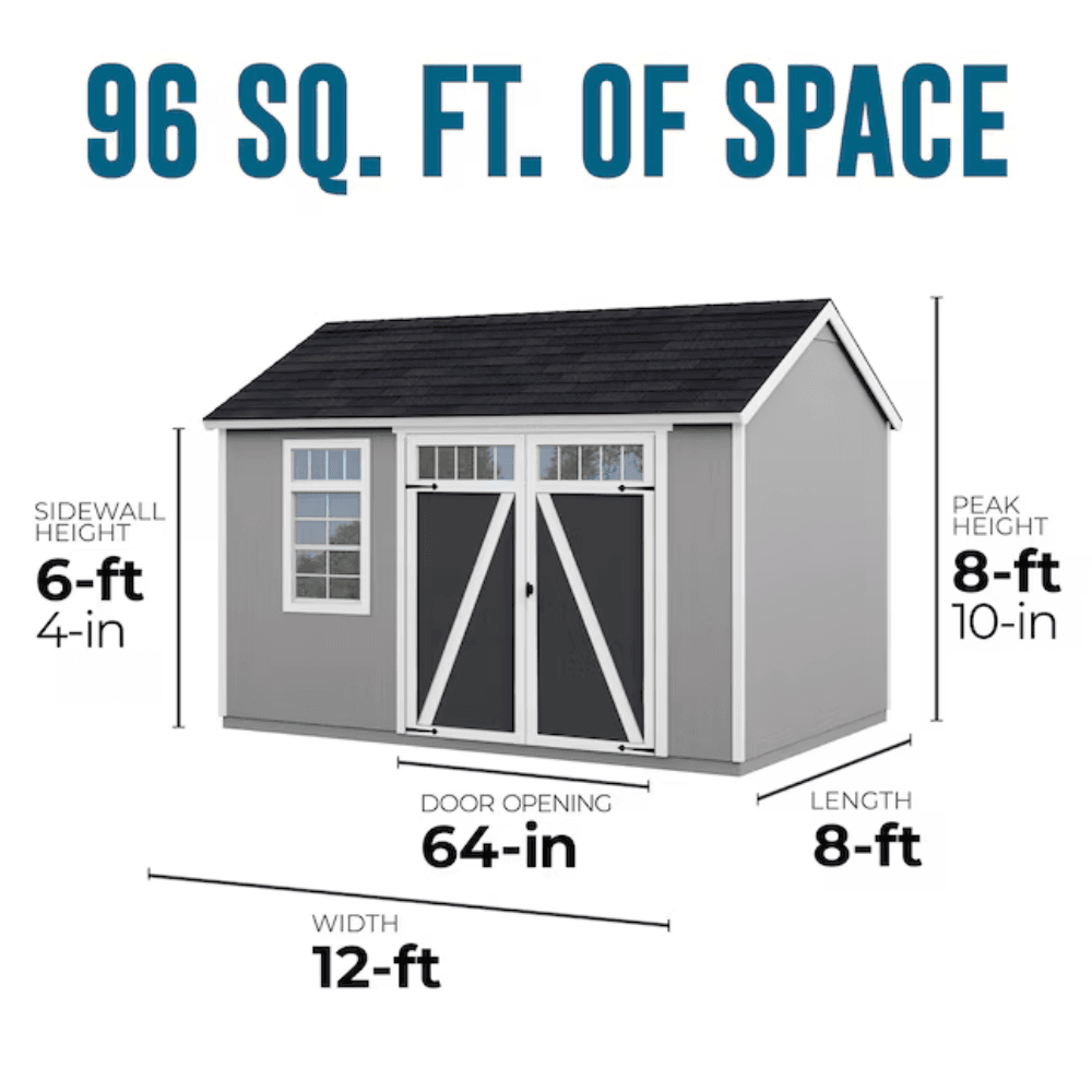 Heartland Coronado 12-ft x 8-ft Gable Style Wood Outdoor Storage Shed with Windows and DoorsHeartland Coronado 12-ft x 8-ft Gable Style Wood Outdoor Storage Shed with Windows and Doors