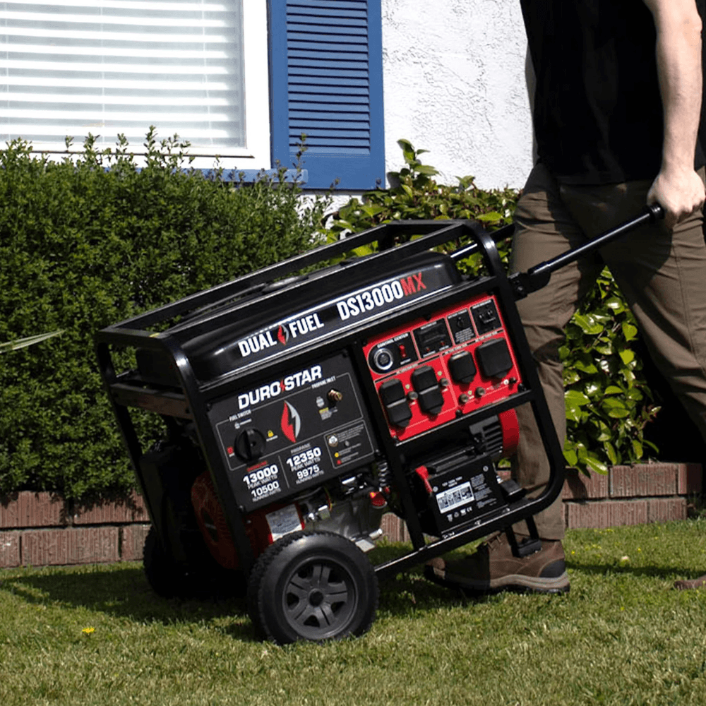 13000-Watt Push Button Start Dual Fuel Gas and Propane Powered Portable Generator with CO Shutdown Sensor 50Amp Outlet