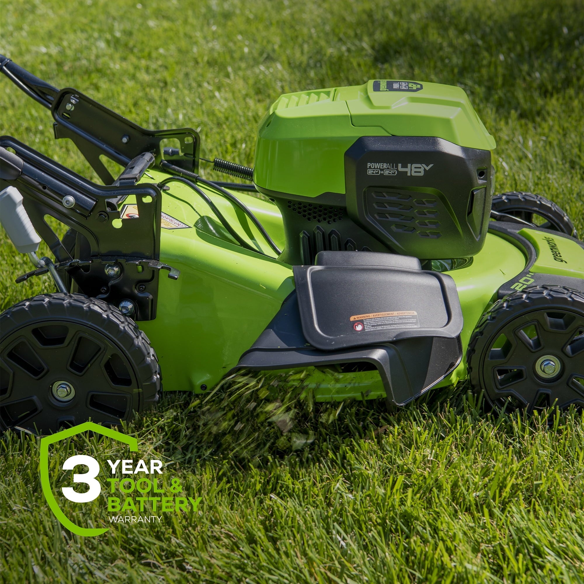 Greenworks 48V 20" Battery-Powered Lawn Mower Two 4.0Ah USB Batteries & Charger