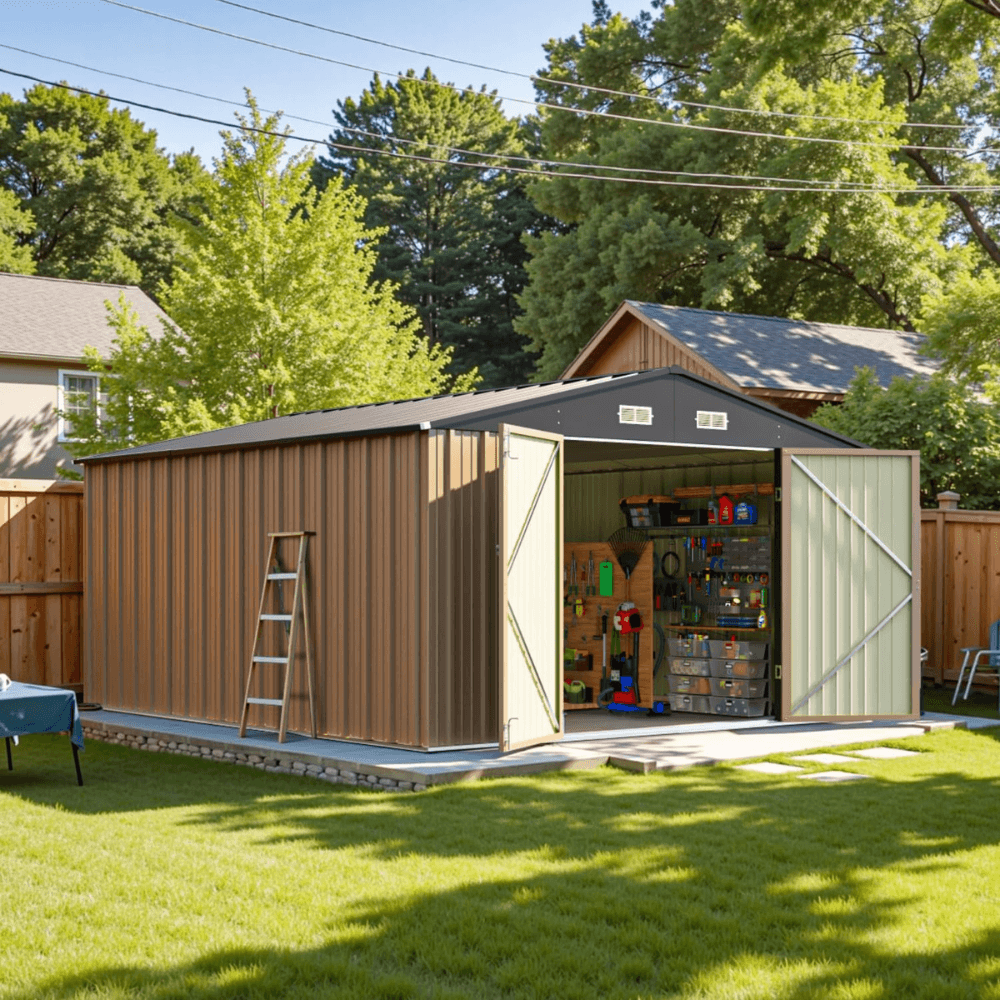10 ft. W x 12 ft. D Size Upgrade Metal Storage Shed 119 sq. ft.