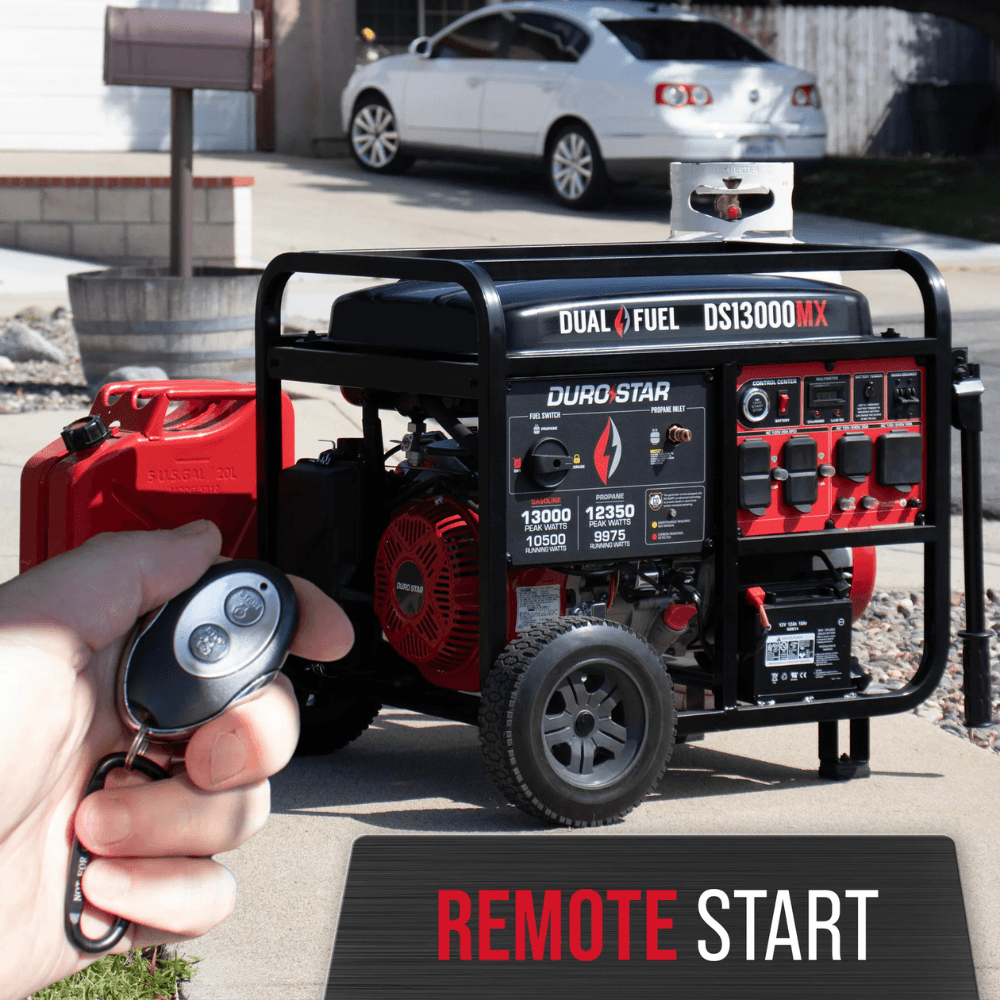 13000-Watt Push Button Start Dual Fuel Gas and Propane Powered Portable Generator with CO Shutdown Sensor 50Amp Outlet