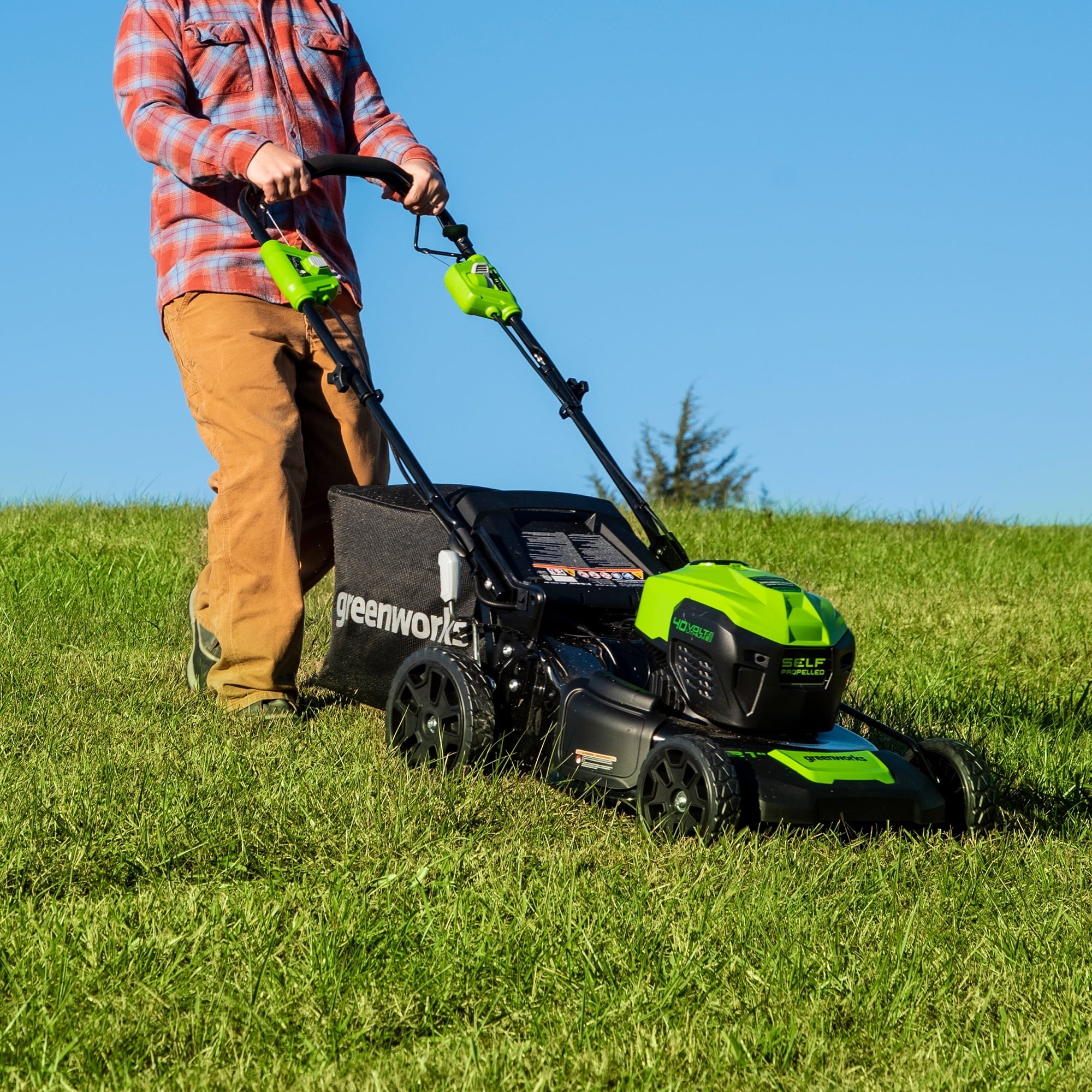 Greenworks 21" 40V Battery Self-Propelled Lawn Mower with 5.0 Ah Battery & Charger