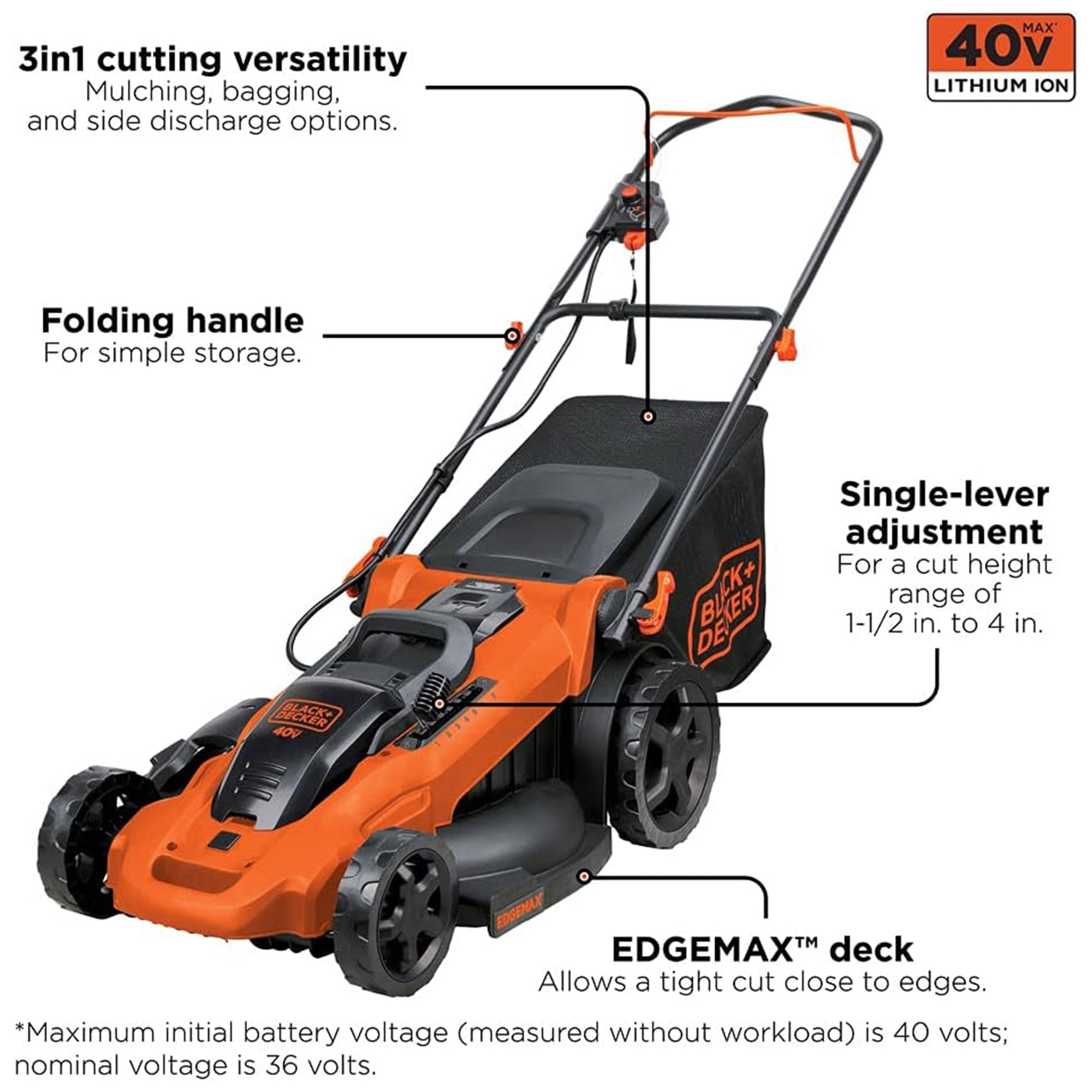 Black Decker CM2043C 40V Max Lithium 20-inch Lawn Mower