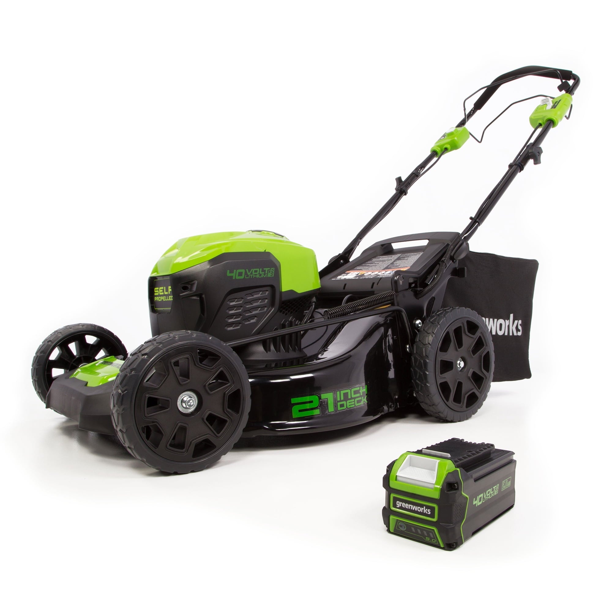 Greenworks 21" 40V Battery Self-Propelled Lawn Mower with 5.0 Ah Battery & Charger