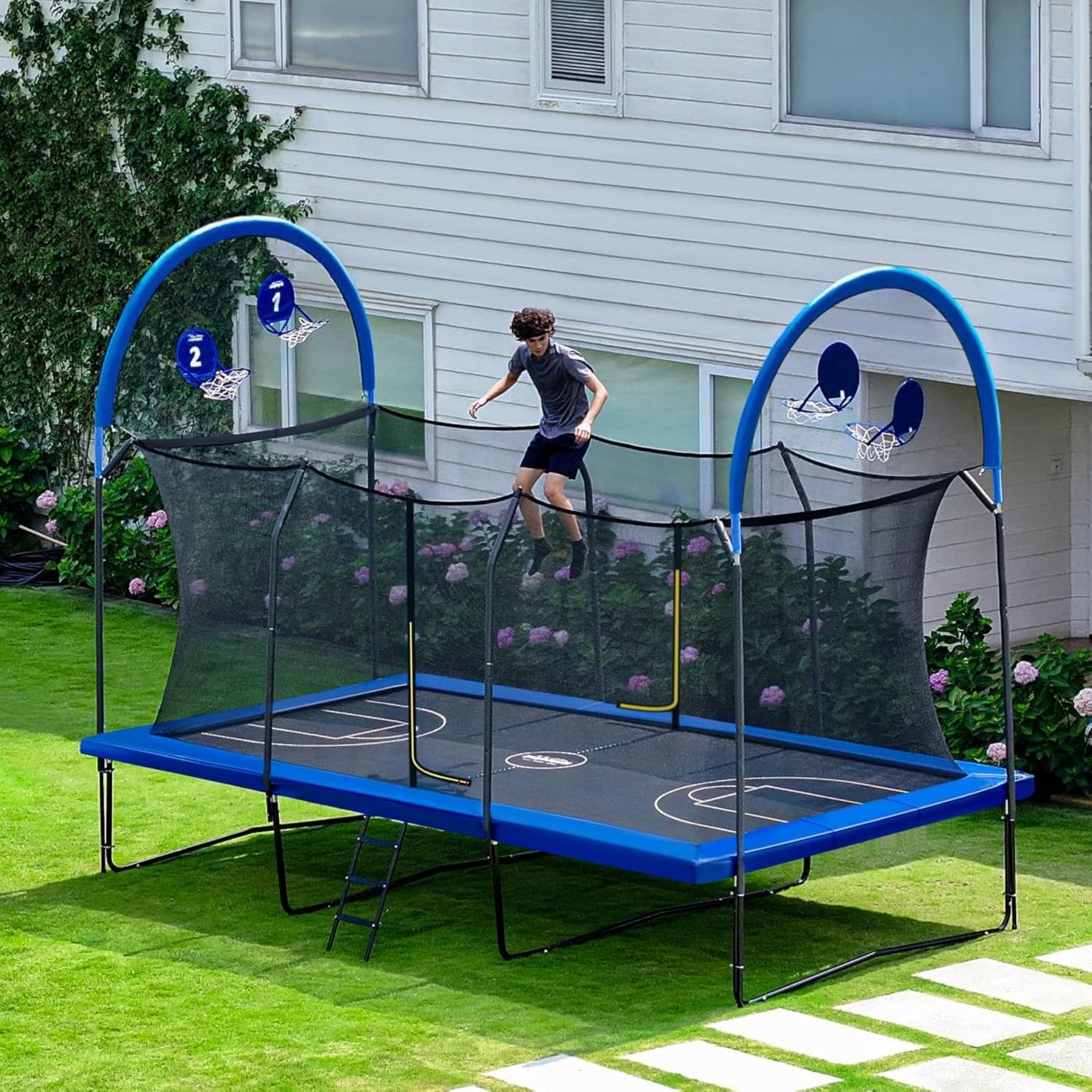Zupapa 1500LBS Weight Capacity Rectangle Trampoline 10x17FT 9X15FT 8X14FT Outdoor Square Gymnastics Trampolines for Kids Adults Long Large Bid