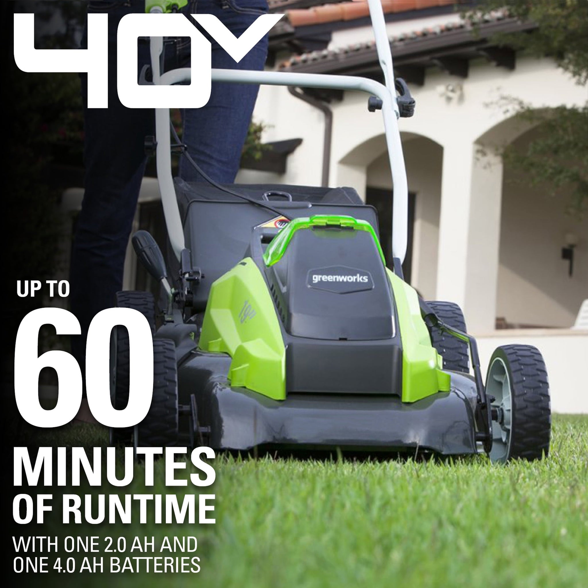 Greenworks 40V 19" Brushless Walk-Behind Lawn Mower with 4.0 Ah Battery & Charger 2524902