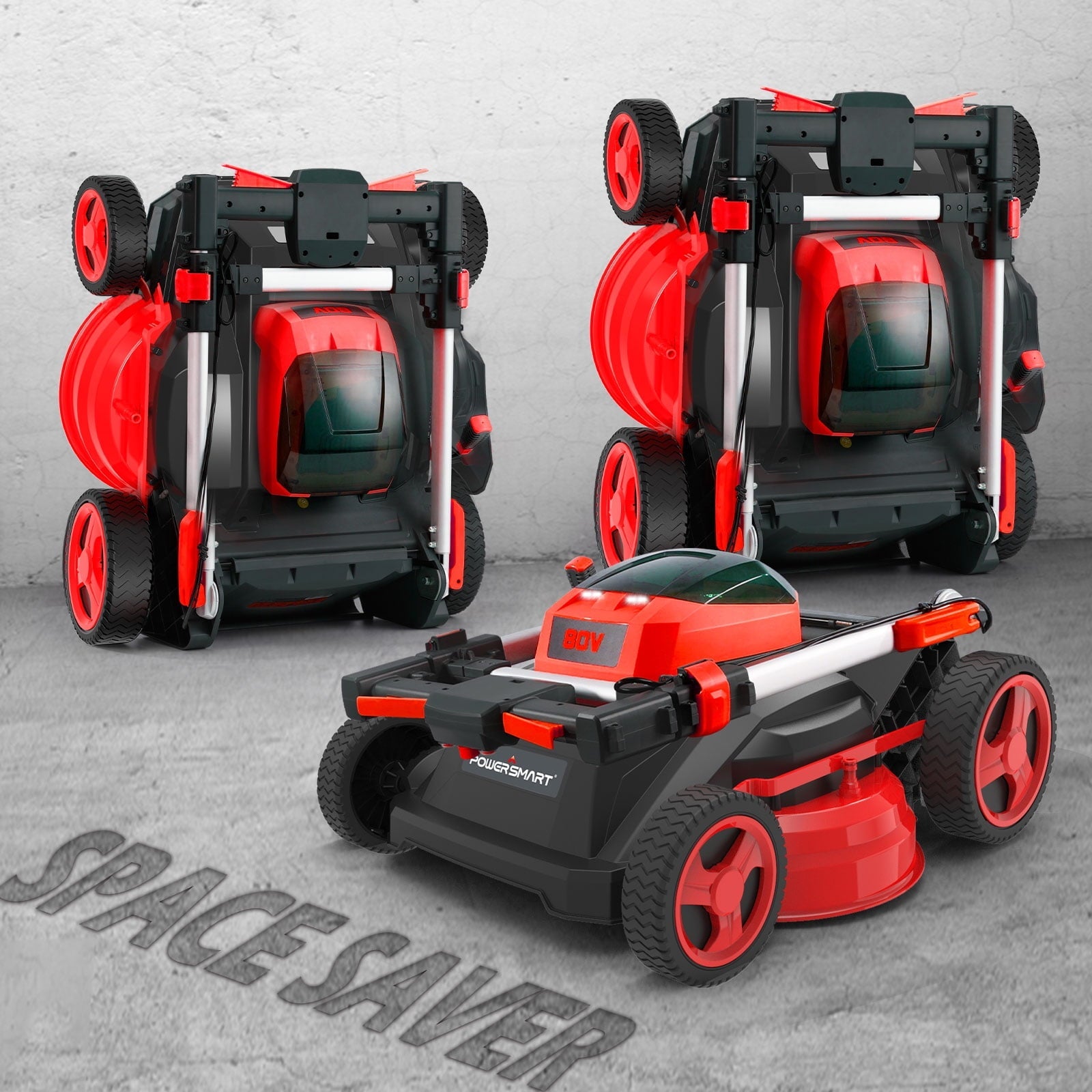 PowerSmart 80V 26-inch Self-Propelled Cordless Lawn Mower with 6.0Ah Battery and Charger